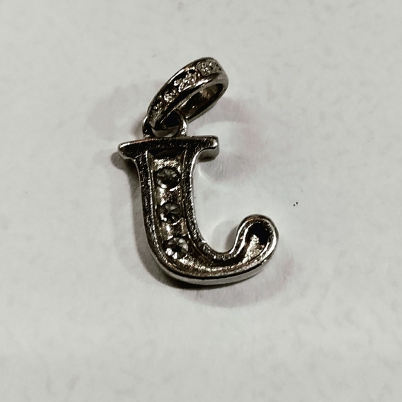 Vintage Charm for Charm Bracelet. Sterling Silver 925 and Cubic Zirconia. Letter - Picture 2 of 3